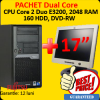 Pachet Monitor lcd 17 inch + Calculator Fujitsu P3520, Intel Dual Core E3200, 2.4Ghz, 2Gb DDR2, 160Gb SATA, DVD-RW