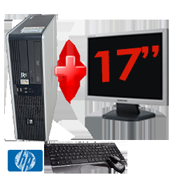 Pachet Super Oferta PC HP Compaq DC5700, Intel Pentium D Dual Core 2.8GHz, 1GB DDR2, 80GB HDD, DVD-ROM + Monitor de 17 Inch LCD