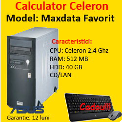 Calculator second hand Maxdata Favorit Tower, Intel Celeron, 2.4Ghz, 512MB, 40Gb, CD-ROM