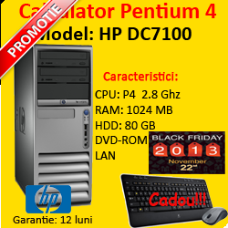 PC Second Hand HP DC7100, Pentium 4, 2.8 GHz, 1GB RAM, 80 GB HDD, DVD-ROM