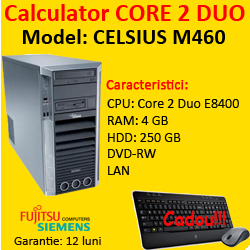 Unitate second hand Fujitsu Celsius M460, Intel Core 2 Duo E8400, 3.0Ghz, 4Gb DDR2, 250Gb SATA, DVD-RW