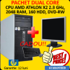 Computer HP DC5850, AMD Athlon X2 , 2 Gb, 160 Gb, DVD-RW + Monitoare SH LCD 15 inci