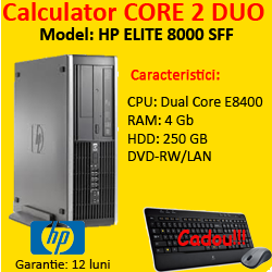Computer sh HP Compaq Elite 8000 SFF, Core 2 Duo E8400, 3.0Ghz, 4Gb DDR3, 250Gb, DVD-RW