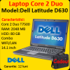 Laptop second dell latitude d630 intel core 2 duo t7500 2,0 ghz, 2gb,