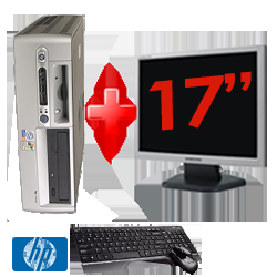 Super Pachet HP DC7700 SFF, Core 2 Duo E6300, 1.83Ghz, 2Gb DDR2, 80Gb SATA, DVD-ROM + Monitor 17 Inch LCD