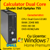 Windows 7 home + dell optiplex 755 desktop, dual core e2180, 2.0ghz,