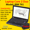 Ibm lenovo t61, core 2 duo t7100, 1.8ghz, 2gb, 80gb, dvd-rw, 14.1 inci