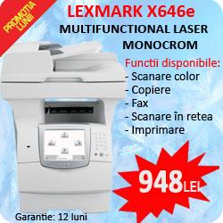 Lexmark X646e, Imprimanta Laser, Copiator, Fax, Scanner, USB, Monocrom