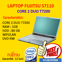 Laptop second Fujitsu Siemens Lifebook S7110, Intel C2D T7200, 2 GHz, 1Gb, 80Hdd, 14.1 inci