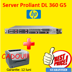 Servere SH HP DL360 G5, 2x Xeon Quad Core 2.5Ghz, 8Gb DDR2 FBD, 2x 146Gb SAS