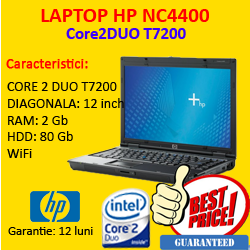 Laptop second HP Compaq NC4400 Notebook, Intel Core 2 Duo T5600, 1.83ghz, 2 gb DDR2, 80 Gb, 12 inci
