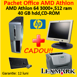 HP DX5150, 1.8Ghz, 512Mb, 40Gb + Monitor HP 15 inci + Imprimanta Lexmark E360D