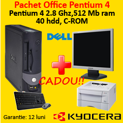 Computer DELL GX280 + Monitor second hand 15 inch + Imprimanta Kyocera FS1020D