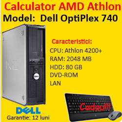 Computer sh Dell 740, AMD Athlon 4200+x2 Dual Core, 2.2Ghz, 2Gb, 80Gb, DVD-ROM