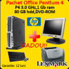 Calculator HP DC7600 USFF, Pentium 4 3.0Ghz, 1Gb, 80Gb + LCD 17 inci + Imprimanta Lexmark E350D