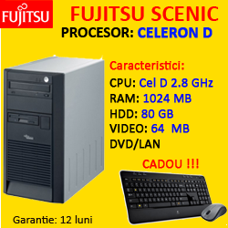 Calculator Second Hand Fujitsu Scenic X102, Celeron D 2.8 GHz, 1 gb, 80 HDD, DVD