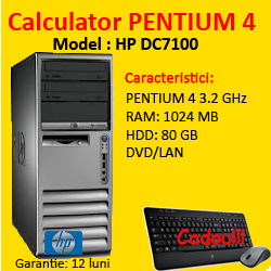 Claculator second hand HP DC7100, Pentium 4 3.2Ghz, 1Gb, 80Gb SATA, DVD-ROM