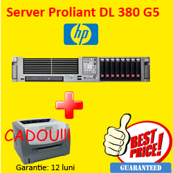 Servere de stocare HP DL380 G5, 2x Xeon Dual Core 5160 3.0Ghz, 8Gb DDR2 FBD, 2x 36Gb SAS, RAID P400