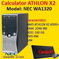 Calculatoare NEC WA1320, AMD Athlon X2 Dual Core 6000+, 2Gb, 160Gb, DVD-RW