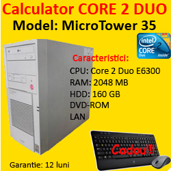 Calculator T-Systems MicroTower 35, Core 2 Duo E6300, 1.86Ghz, 2Gb DDR2, 160Gb SATA, DVD-ROM