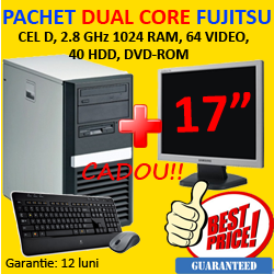 Fujitsu Scenic X102, Celeron D 2.8 GHz, 1 gb, 40 HDD + Monitor LCD 17 inch