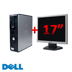 Unitate desktop Dell Optiplex GX620 SFF, Intel Pentium D 2.8 GHz, 1GB DDR2, 80GB HDD, DVD-ROM + Monitor LCD 17 inch