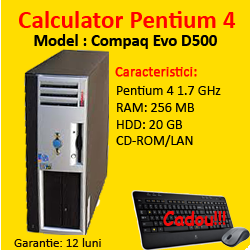Calculator Second Hand Compaq Evo D500, D5D, Intel Pentium 4, 1.7ghz, 256mb Sdram, 20 Gb HDD, CD-ROM
