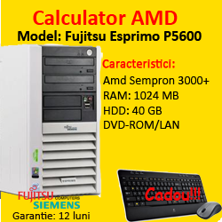 Fujitsu Esprimo P5600, AMD Sempron 3000+, 1.8Ghz, 1Gb, 40Gb HDD, DVD-ROM