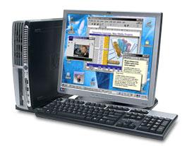 Calculator  HP Compaq DC7100 SFF, Intel Celeron 2.4 - 3,0 GHz, 1GB DDR, 40GB HDD, CD-ROM cu Monitor LCD
