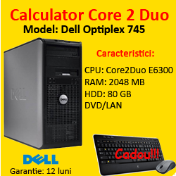 Dell Optiplex 745, Intel Core 2 Duo E6300, 1.86Ghz, 2Gb DDR2, 80Gb SATA, DVD-ROM