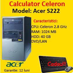 Calculator Second Hand AcerPower S220, Celeron 2.8Ghz, 1Gb DDR, 40Gb HDD, DVD-ROM