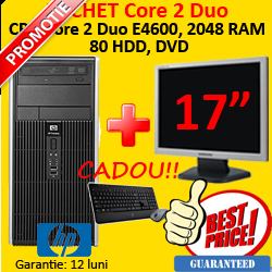 Computer HP DC7800 Core 2 Duo E4600 2.4Ghz, 2Gb, 80Gb Sata, DVD-ROM + Monitor LCD 17 inch