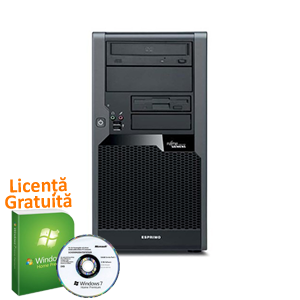 Windows 7 Professional + Calculator SH Unitate PC Fujitsu Siemens esprimo P7936, Intel Core 2 Quad Q9550, 2.83Ghz, 6Mb Cache, 4Gb DDR3, 250Gb, DVD-RW