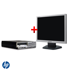 Unitate HP Compaq DC7600 USFF, Intel Pentium D 2.8 GHz, 1GB DDR2, 80GB HDD, DVD-ROM = Monitor LCD
