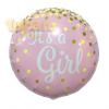 Baloane It&rsquo;s A Girl, forma rotunda, culoare roz