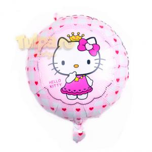 Balon cu Hello Kitty, rotund de culoare roz