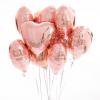 Baloane in forma de inima, roz metalizat