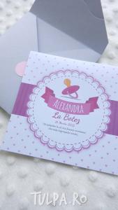 Invitatie de botez Rolly, pentru fetite