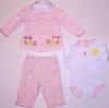 Pijamale cu floricele roz de bebeluse- 14187