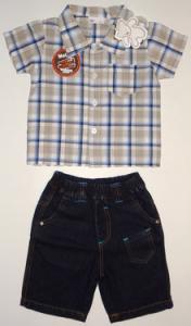 Set haine copii - cu bermude jeans TEENY TINY - 1, 2, 3 ANI - 9377