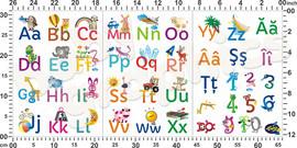 Sticker perete Litere cu animale (Alfabet RO) -  BBG011