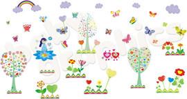 Sticker perete Flori si copacei -  BBG007