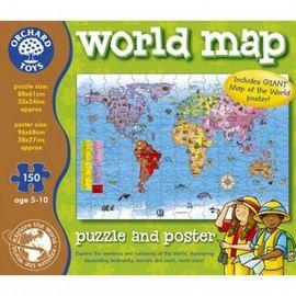 Harta lumii - World Map Puzzle and Poster - JDLORCH280
