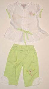 Camasa alba cu pantalon verde - 12984A