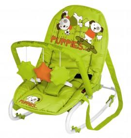 Fotoliu balansoar Top Relax Green&Orange Puppies - BTN201112