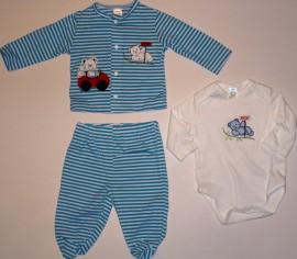 Set pijamalute pentru bebelusi in dungi albastre- 14325
