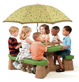 Masa picnic, cu umbrela - Varianta Bright