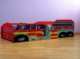 Patut extensibil in forma de masina pompieri cu sertar 144x88 cm - COS066