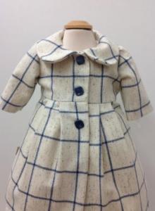 Paltonas elegant de iarna din stofa pentru fetite Blue Bella - SNB07_1