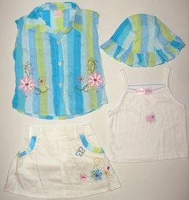 Costumas bleu de vara pentru fetite - 7222’